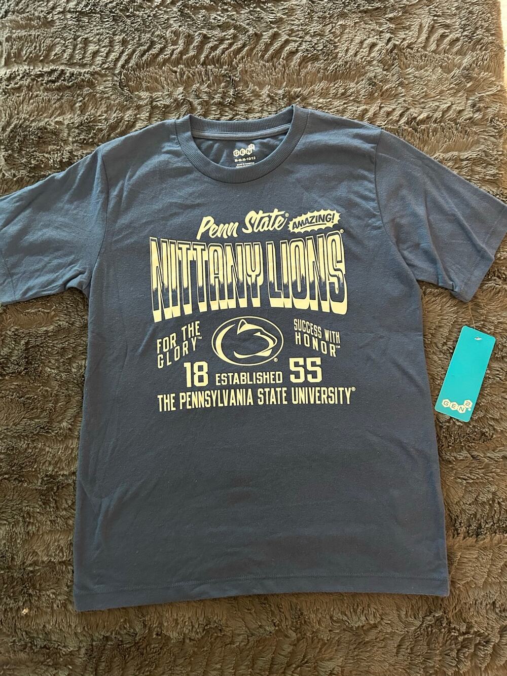 Penn State Gen2 Youth Large Blue T-Shirt (NWT)